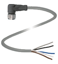 Pepperl&plus;Fuchs M12 Cordset; Female Right Angle; 5-Pin; 5-Wire; 5m PVC Cable